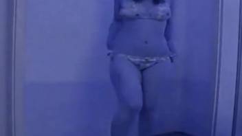 Young girl twirling and defecating