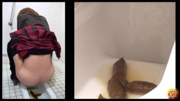 Adorable Asian females' huge defecation collection